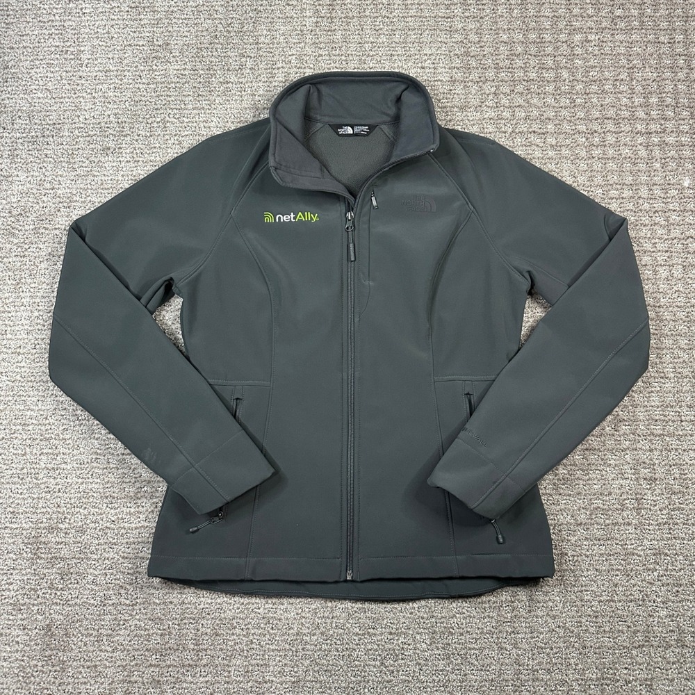The North Face Womens Apex Bionic Softshell Jacket Grey Full Zip NetAlly Logo M